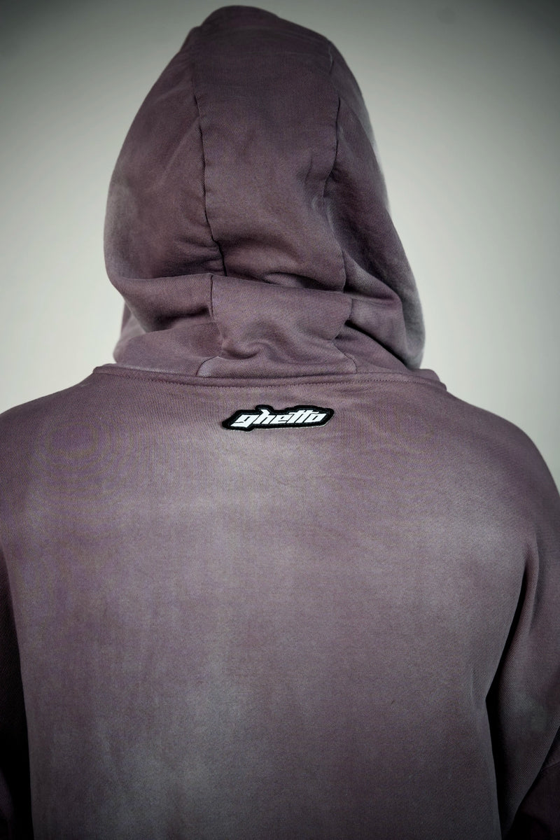 Vesper Faded Purple Zip Hoodie – Washed Oversized Hoodie | Ghetto
