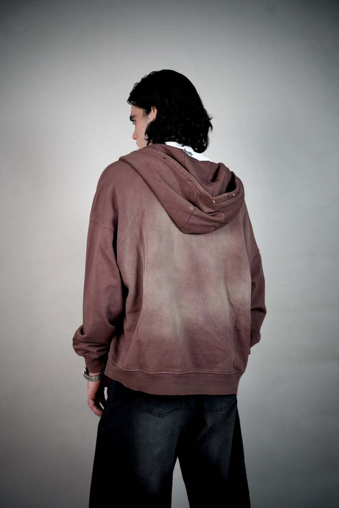 Relic Sun-Faded Brown Zip Hoodie – Eyelet Pocket Streetwear | Ghetto