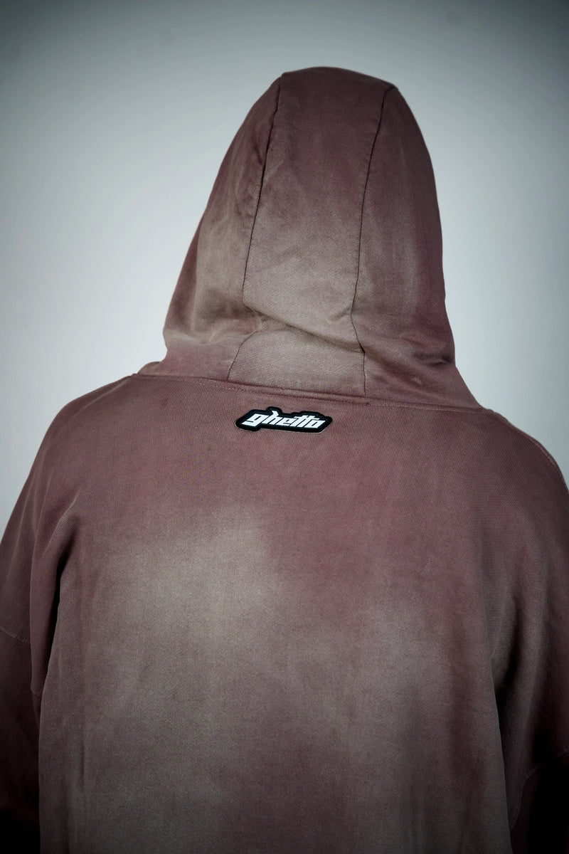 Relic Sun-Faded Brown Zip Hoodie – Eyelet Pocket Streetwear | Ghetto