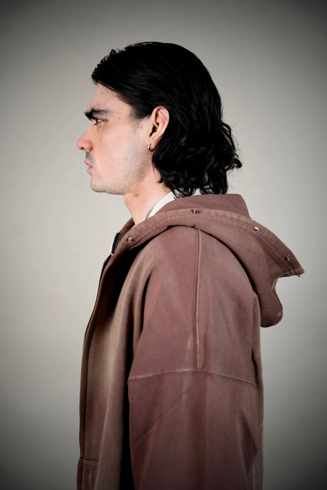Relic Sun-Faded Brown Zip Hoodie – Eyelet Pocket Streetwear | Ghetto