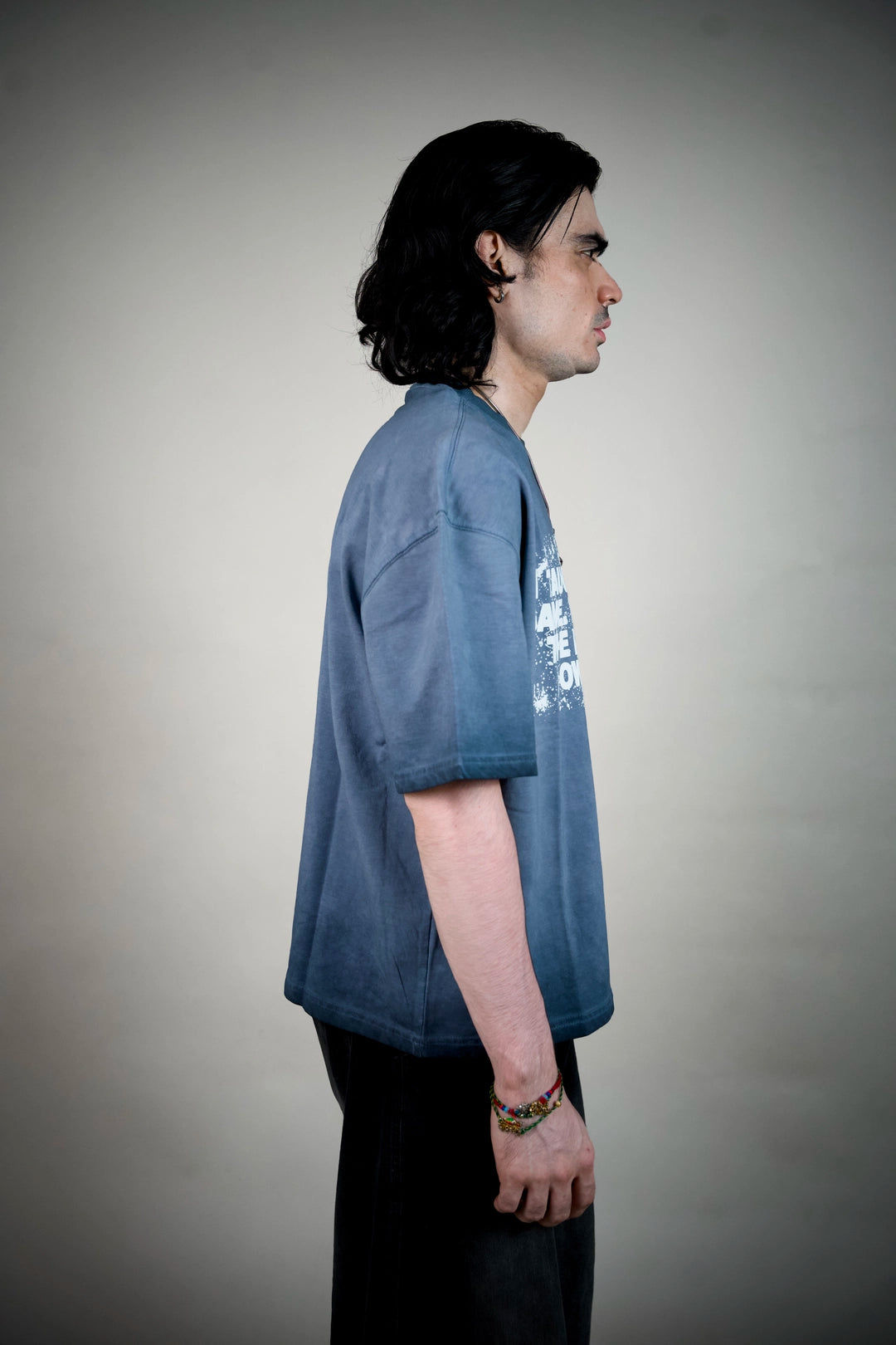 No Successors Slogan Tee – Washed Slate Blue | Ghetto