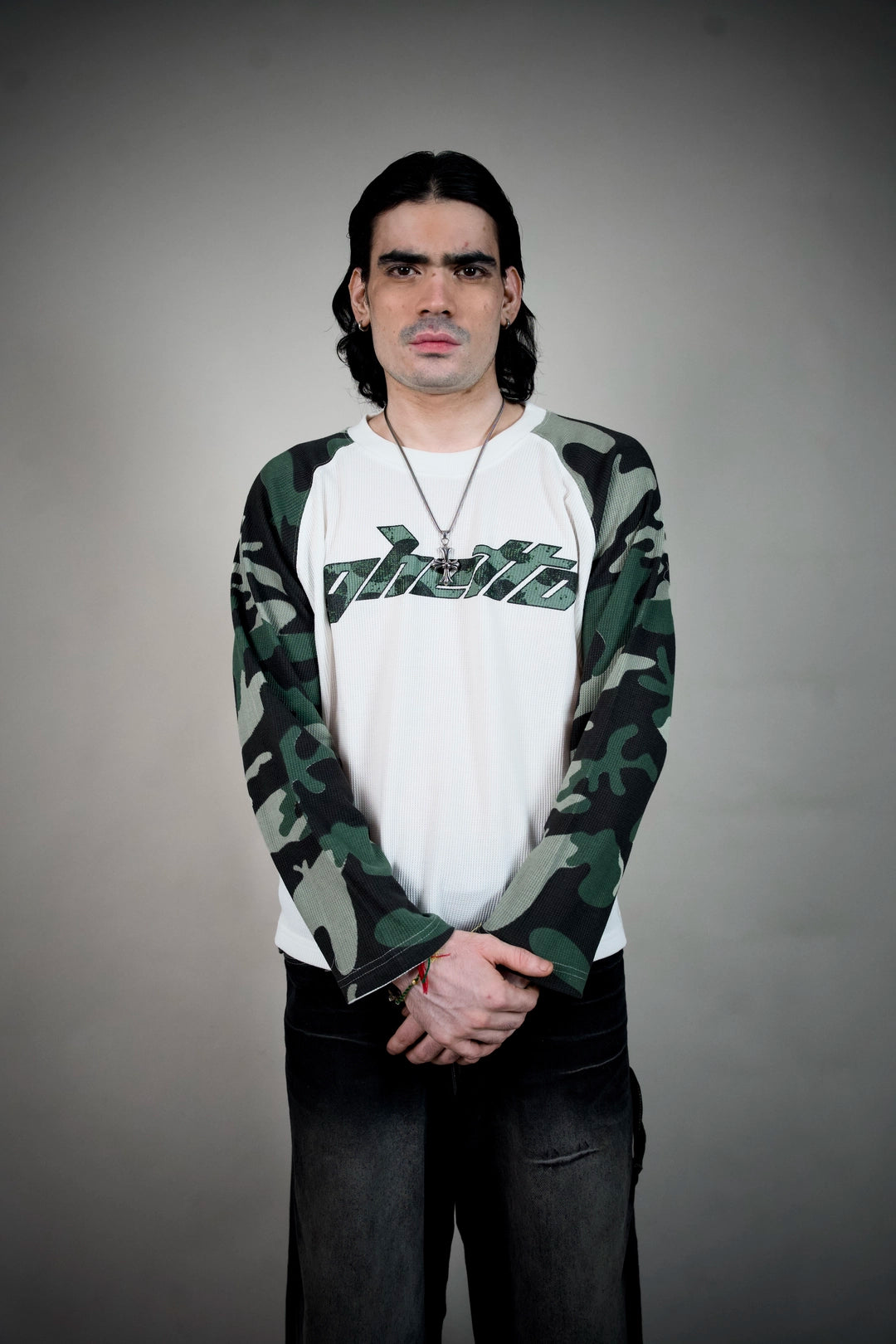 Ghetto’s Nature Camo Raglan Waffle Tee – Olive & White | Ghetto