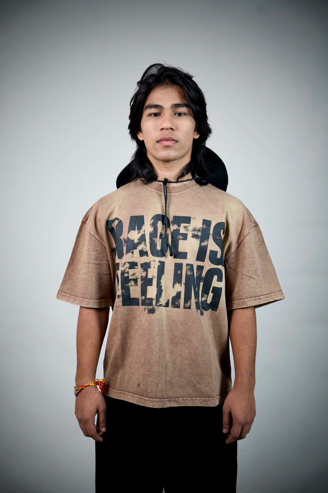 Faded Rage “Rage Is Feeling” Acid Wash Tee – Tan | Ghetto