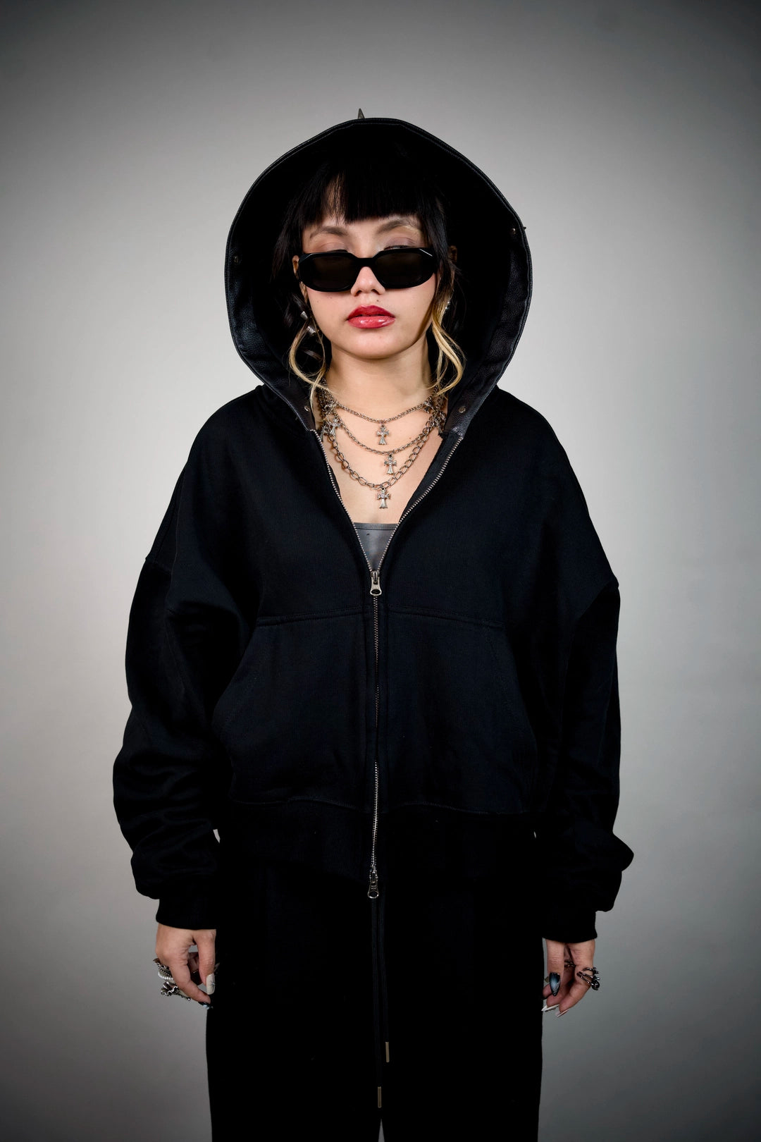 Last Rites Oversized Black Zip Hoodie – Hooded Streetwear | Ghetto