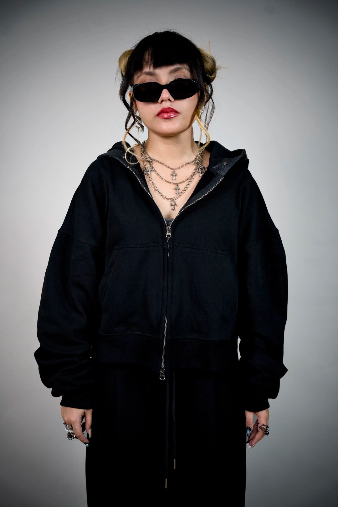 Last Rites Oversized Black Zip Hoodie – Hooded Streetwear | Ghetto