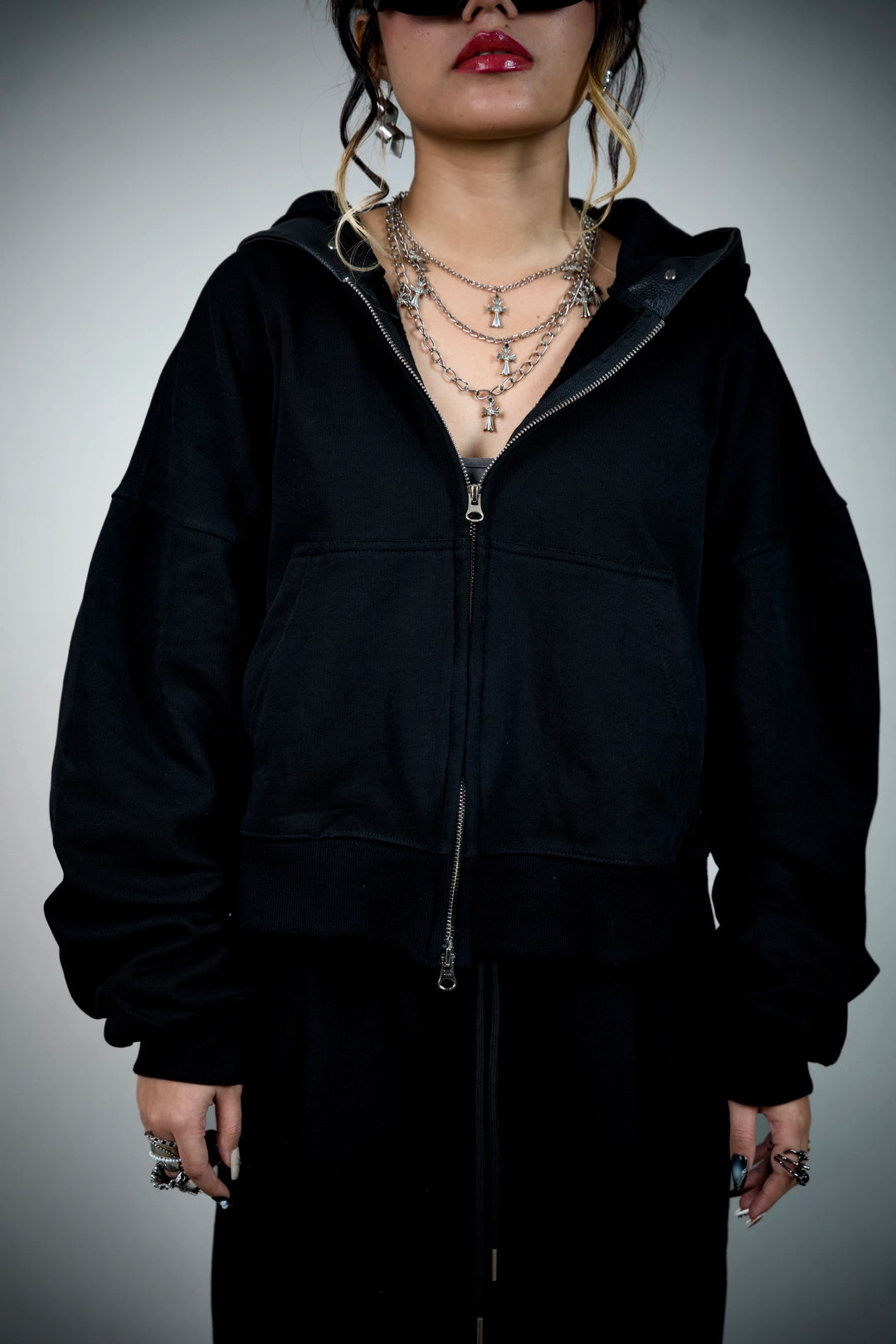 Last Rites Oversized Black Zip Hoodie – Hooded Streetwear | Ghetto